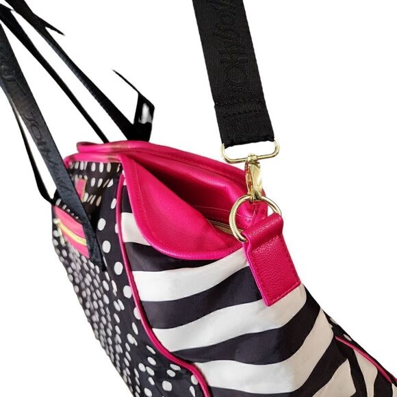 Betsey Johnson striped polka dot weekender duffel bag - Picture 6 of 14